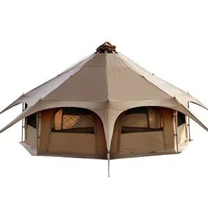 Glamping family camping canvas bell tent