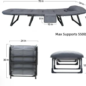 Folding Camping Cot with Mattress,