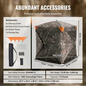 Hunting Blind, 270° See Through Ground Blind,
