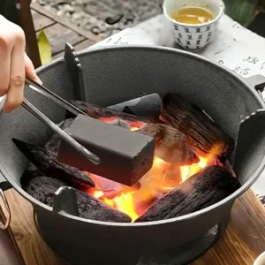 Cast Iron Charcoal Burner Complete BBQ Grill  Home Garden Holiday Gift - Thumbnail Image 4