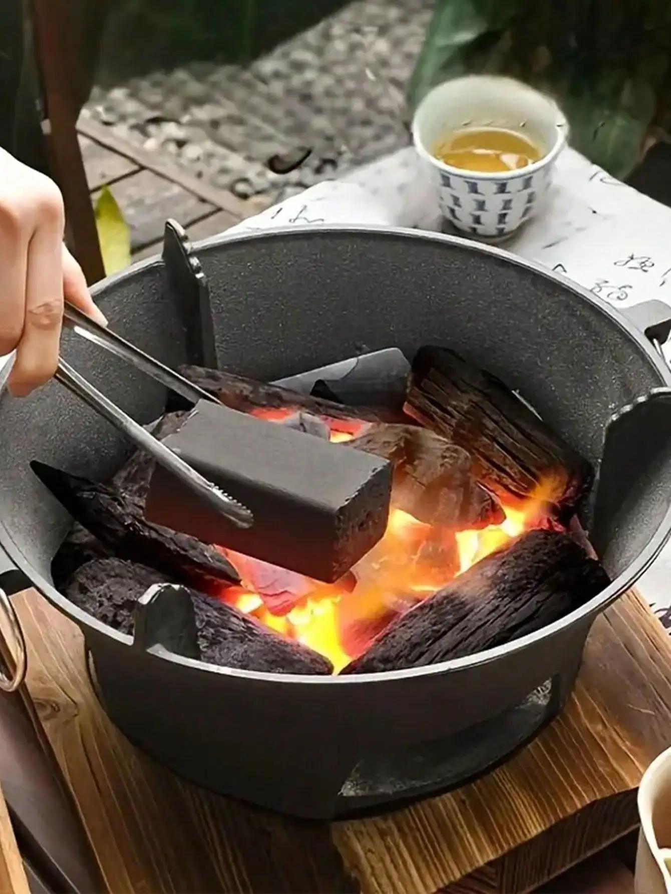 Cast Iron Charcoal Burner Complete BBQ Grill  Home Garden Holiday Gift - Image 4