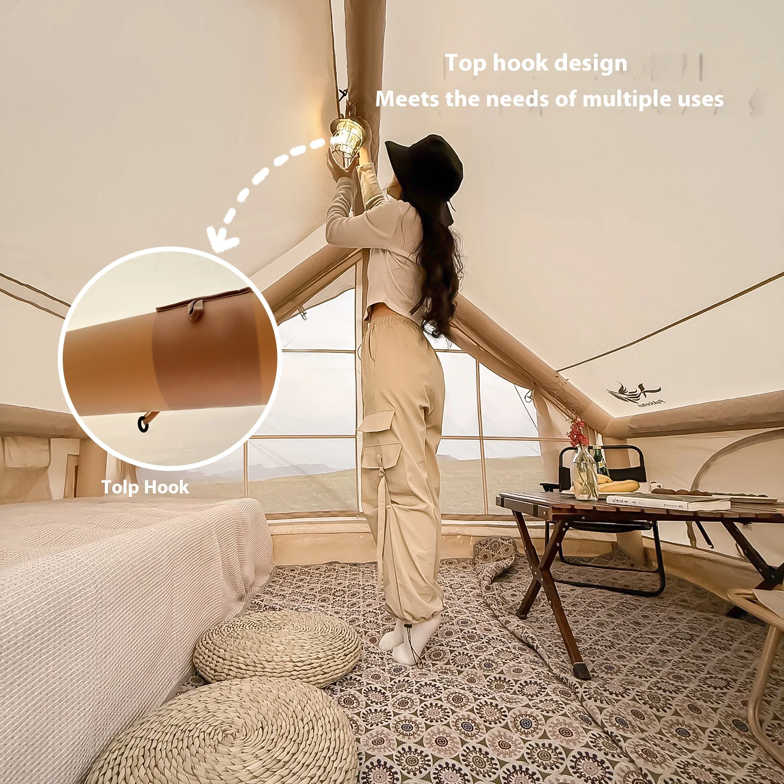 , Inflatable Tents With Stove Plug, 4/6/8 Person - Image 4