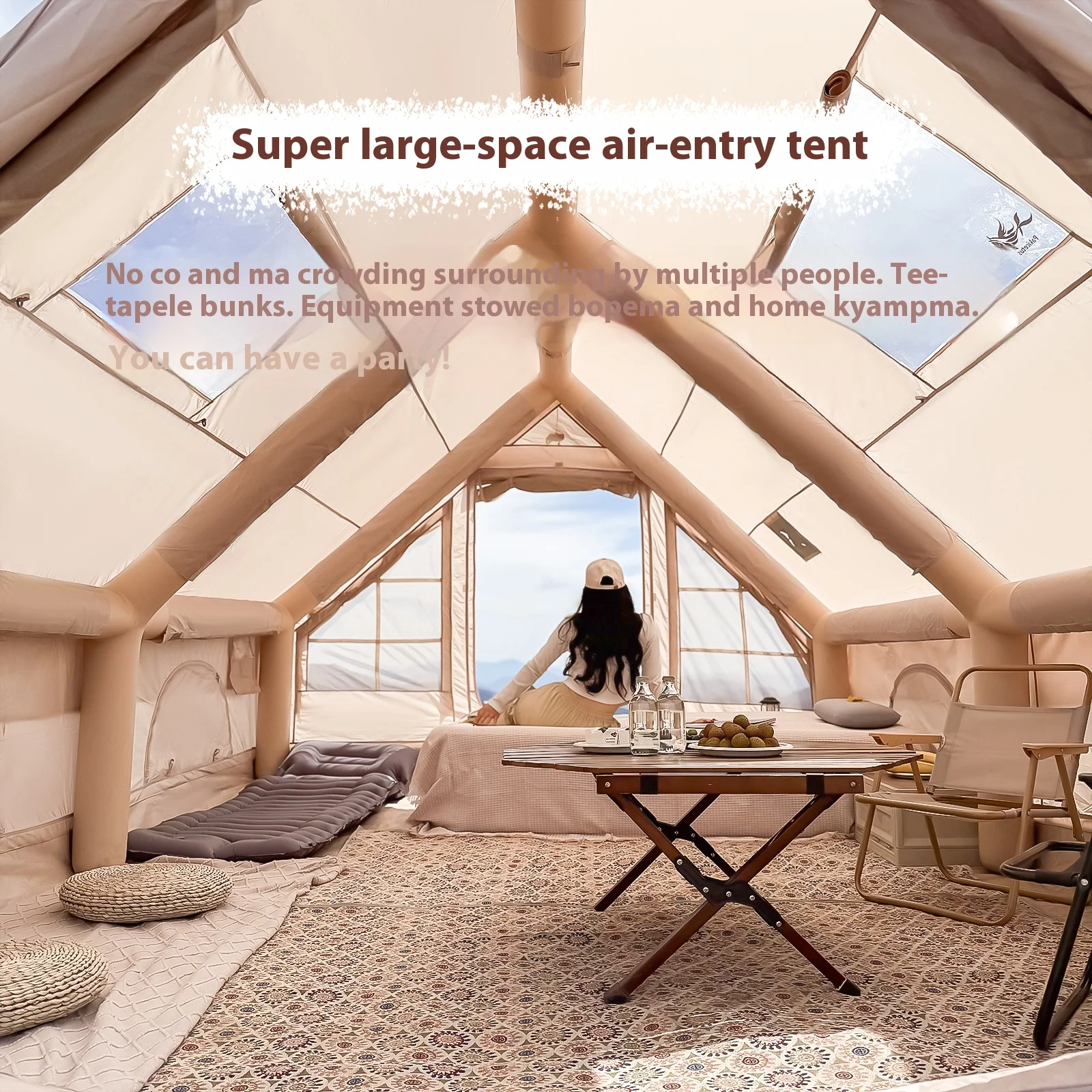 , Inflatable Tents With Stove Plug, 4/6/8 Person - Image 3