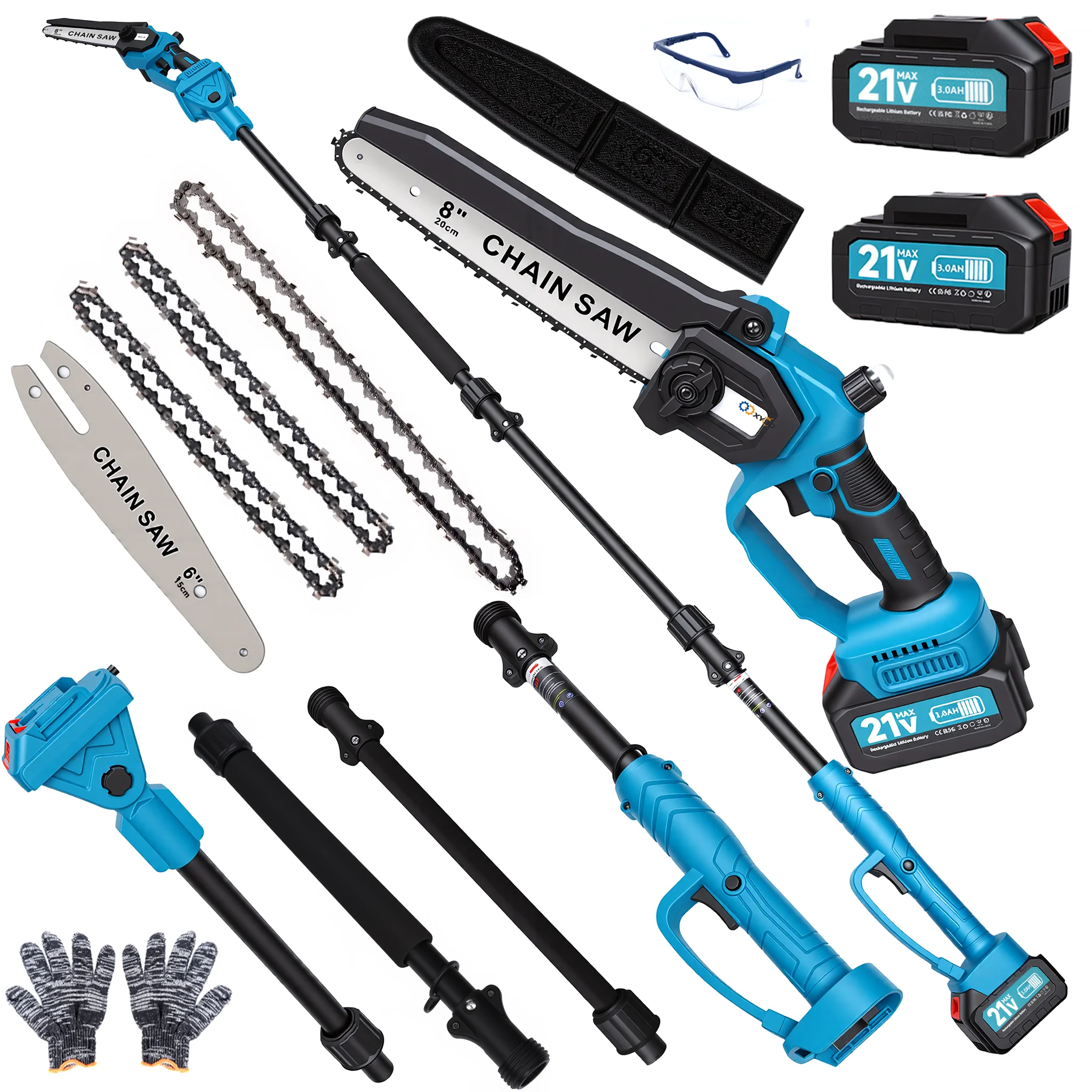 2-in-1 Electric Pole Saws, 6"&8"Cordless Power Saw - Image 7