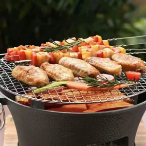 Cast Iron Charcoal Burner Complete BBQ Grill  Home Garden Holiday Gift - Thumbnail Image 2