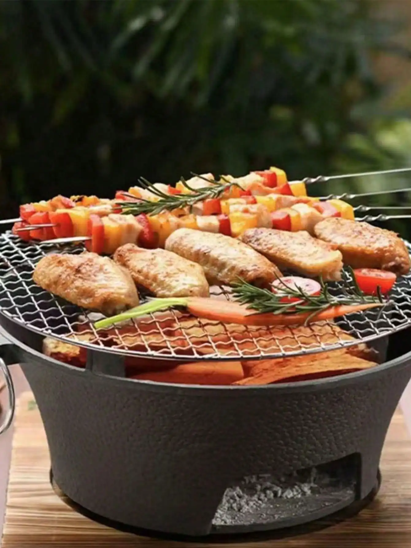Cast Iron Charcoal Burner Complete BBQ Grill  Home Garden Holiday Gift - Image 2