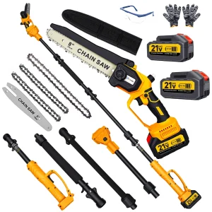2-in-1 Electric Pole Saws, 6"&8"Cordless Power Saw
