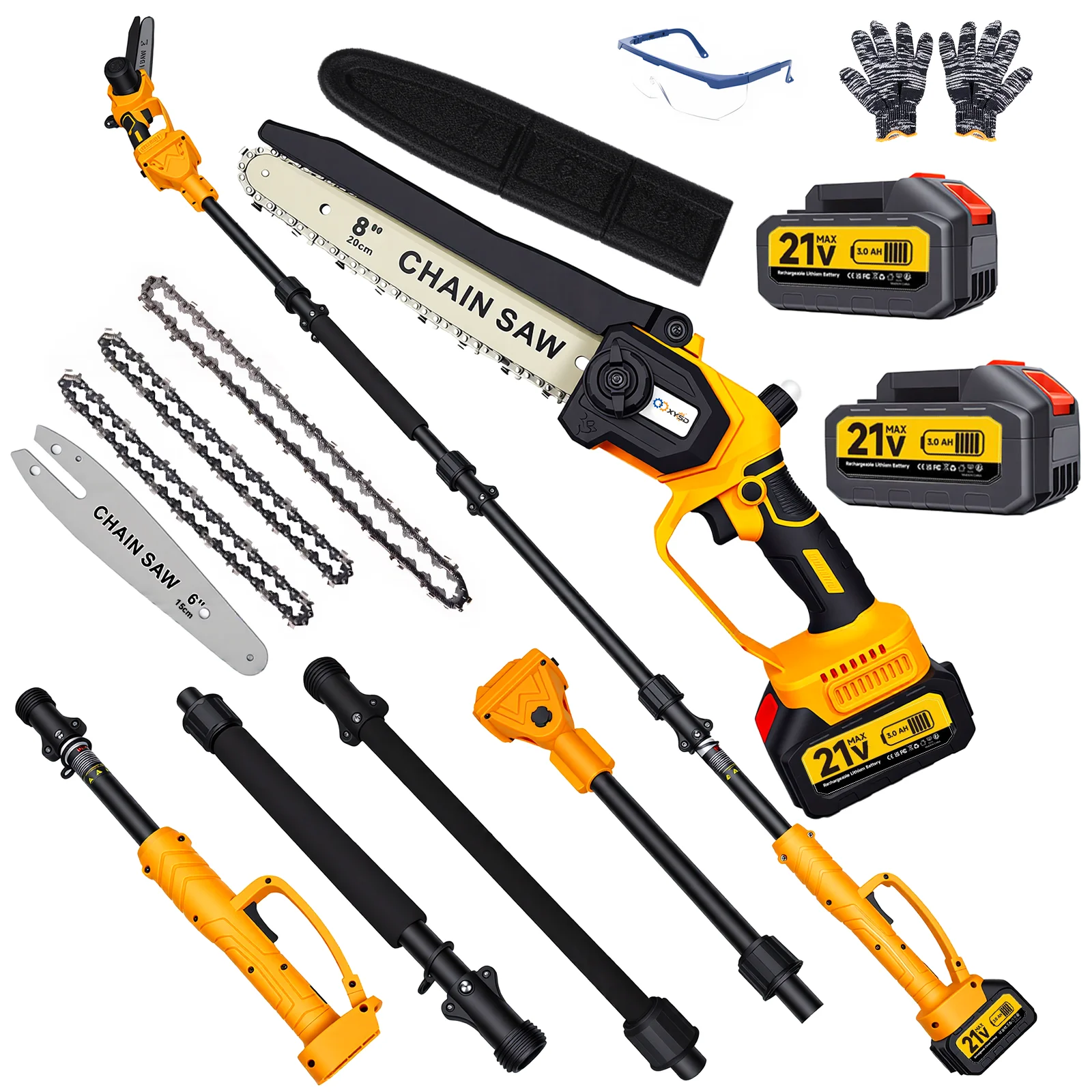 2-in-1 Electric Pole Saws, 6"&8"Cordless Power Saw - Image 1