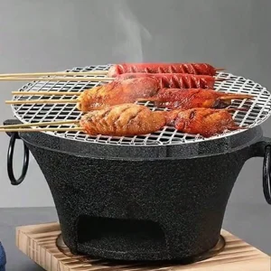 Cast Iron Charcoal Burner Complete BBQ Grill  Home Garden Holiday Gift - Thumbnail Image 3