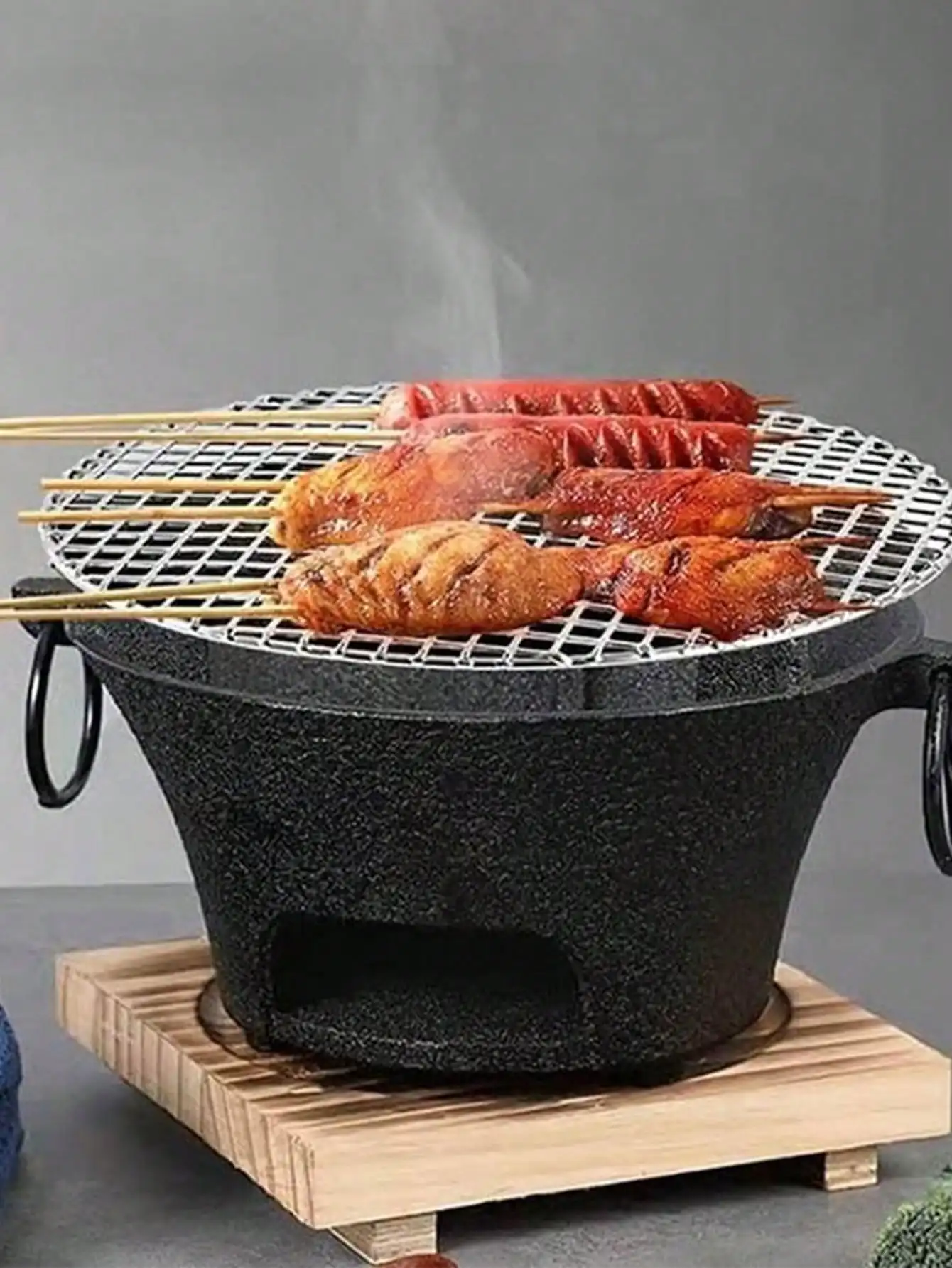 Cast Iron Charcoal Burner Complete BBQ Grill  Home Garden Holiday Gift - Image 3