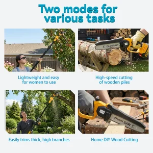 2-in-1 Electric Pole Saws, 6"&8"Cordless Power Saw - Thumbnail Image 2
