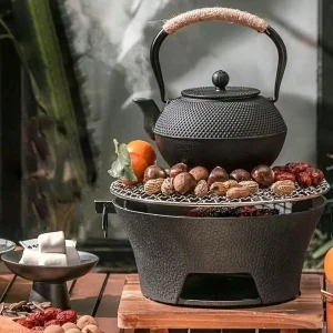 Cast Iron Charcoal Burner Complete BBQ Grill  Home Garden Holiday Gift - Thumbnail Image 6