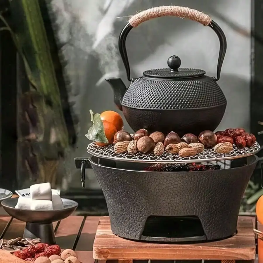 Cast Iron Charcoal Burner Complete BBQ Grill  Home Garden Holiday Gift - Image 6