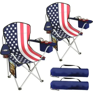 Portable Outdoor Chair with Cooler Pouch,