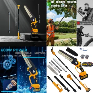 2-in-1 Electric Pole Saws, 6"&8"Cordless Power Saw - Thumbnail Image 5