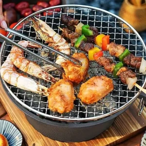 Cast Iron Charcoal Burner Complete BBQ Grill Home Garden Holiday Gift