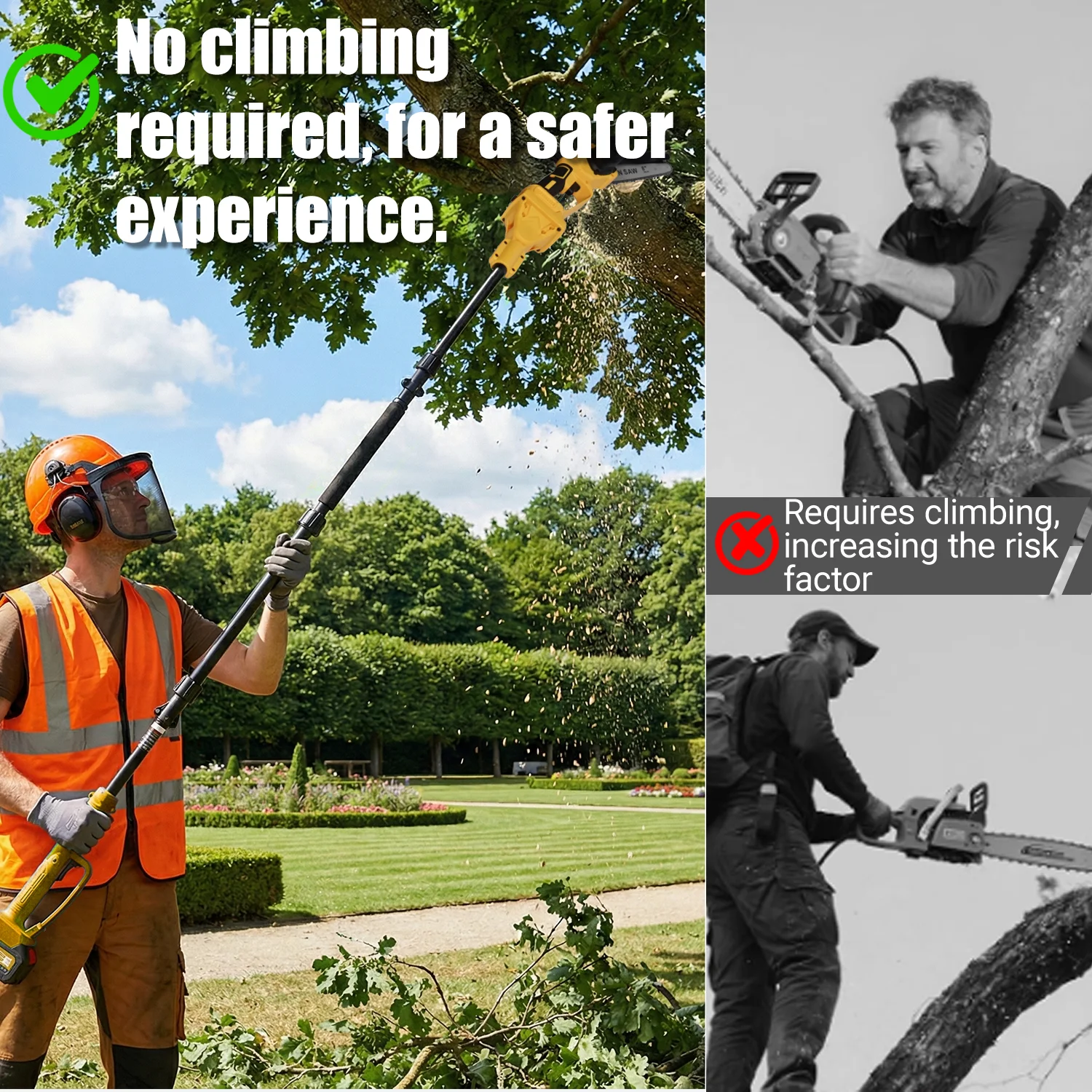 2-in-1 Electric Pole Saws, 6"&8"Cordless Power Saw - Image 4